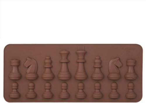 Wakects Silicone Chocolate Mold, Chocolate Candy Moulds Reusable Chess Shape Sweet Moulds -40℃ to 230℃ Non Stick for DIY Cake Topper Decoration 8x3.3in