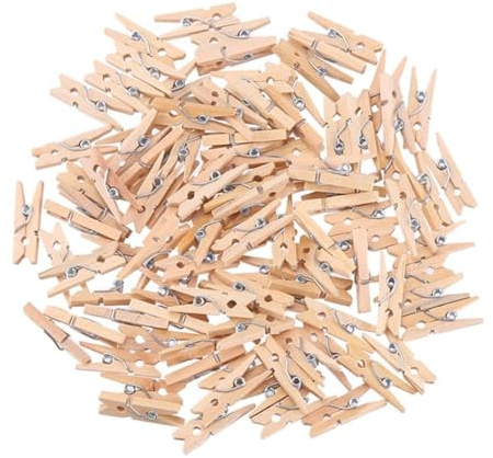 LifgWas 100pcs Pinzas de Madera Natural, 2.5 cm Pinzas Madera Pequeñas de Multiusos para DIY Decoración, Fotos & Manualidades, Resorte Fuerte