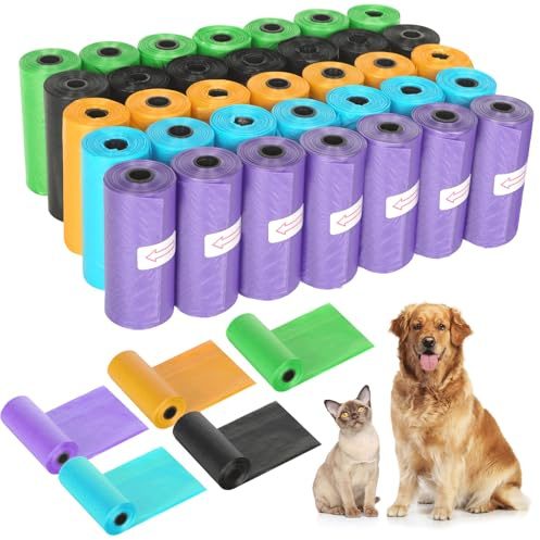 CIOXSOIO 800 Pièces Sac a Crottes Chien, 30x22cm Sac a Caca pour Chien, Solides et Anti-fuite Dog Poop Bags, Portable Sac Dejection Canine pour Intérieurs et Extérieurs, 5 Couleurs