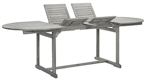 IBUQDDV Erweiterbarer Garten-Esstisch aus Massivholz Akazie (160-240) x100x75 cm, Witterungsbeständiger Outdoor-Tisch mit Rustikalem Charme und Langlebiger Hartholz-Konstruktion
