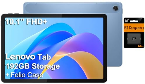Lenovo Tab M10 Idea Tablet Android da 10,1 pollici, memoria da 192 GB (128 GB eMMC+scheda SD da 64 GB), FHD+ (1920 x 1200), MediaTek a 8 core, design ultra leggero per bambini, studenti, giochi, lunga