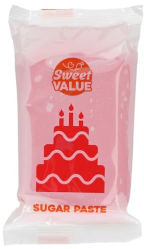 Sweet Value Sugar Paste Rollfondant, Red, 200 g | Fondant zum Eindecken, Modellieren und Dekorieren von Torten, Geschmeidig, Elastisch und Reißfest