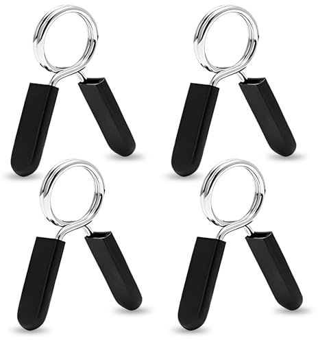 4 abrazaderas de barra con cierre de resorte para gimnasio, ABS, 28 mm, para levantamiento de pesas, entrenamiento de fuerza, fijación de mancuernas.