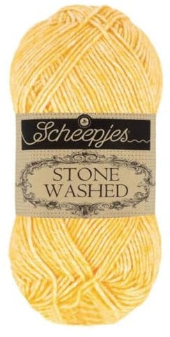 Scheepjes Stone Washed Garn 1 x 50 g – 833 Beryl Gelb, Baumwolle/Acryl, weicher Stonewashed-Effekt