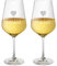 AMAVEL Set 2 Calici Vino Bianco in Vetro, Incisione Personalizzata con Nomi e Cuori, Idea Regalo per Coppie