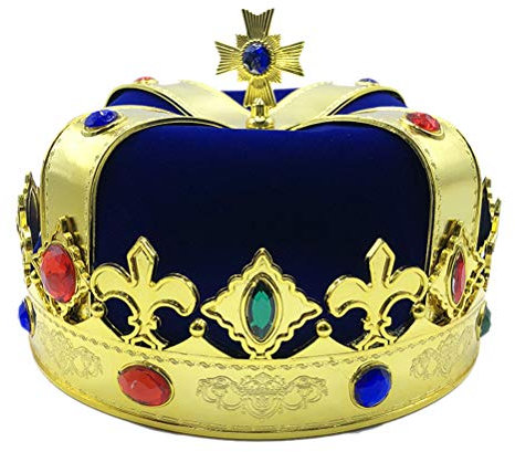 Supvox Royal Jeweled K?nigskrone Hut Kost¨¹m Anzieh Set Party Cosplay Zubeh?r f¨¹r Kinder Erwachsene (blau)
