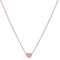 Flongo Damenkette Frauen Anhänger Kette Halskette mit Herz Anhänger in Rosegold Medaillon aus Edelstahl Minimalist Design