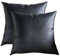 FeiliandaJJ 2er Set Dekorativ Kissenbezug 45x45cm,Einfarbig Kopfkissenbezug, Super Weich Kunstleder Kissenhülle,Sofakissenbezüge Pillowcase 18x18 für Couch Wohnzimmer Sofa Bed Auto (Schwarz)