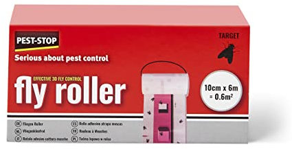 Pest-Stop Fly Roller – Indoor & Outdoor Sticky Trap for Flies, Mosquitoes & Flying Insects – Easy-to-Use Glue Tape – Lasts Up to 8 Weeks – 6 Metres