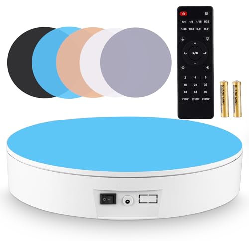 BAOSHISHAN Elektrischer Drehteller 35cm 60kg Drehteller Elektrisch Fernbedienung für Fotografie Produktanzeige Live-Video Schmuck Display Ausstellungsstand 220V Weiß