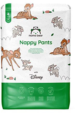 Amazon-Marke: Mama Bear Disney Windelhöschen, Größe 4 (9-15 kg), Weiß, 80 Stück, 1er-Pack