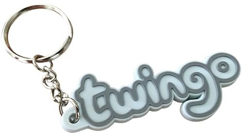 Générique Porte-clés Twingo PVC Souple Monogramme Logo Coffre Blanc
