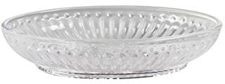 Seifenschale mit Rillen aus Glas romantischer French-Stil H2/L13/B9 cm durchsichtig