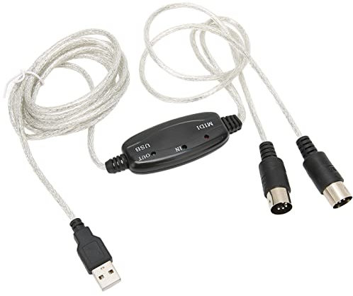 Cavo MIDI USB, Convertitore Adattatore Cavo In-out da MIDI a USB, Collegare la Tastiera del Pianoforte a PC, Computer, Sintetizzatore, per Windows, Mac OS, 2M/6,5 Piedi