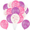 DPKOW 24pcs Rosa Kommunion Konfirmation Luftballons Deko für Mädchen, Schön DASS Du da Bist Luftballons für Mädchen Erstkommunion Firmung Taufe Deko, mit Fische Taube Kelch Bibel Kreuz Muster