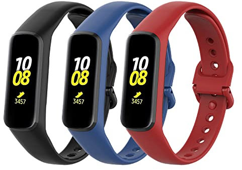 Gheper 3PCS Bracelet en Silicone souple Compatible avec Samsung Galaxy Fit E SM-R375 sangles de rechange de bracelet pour femme et homme