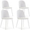 HOMN LIVING Set mit 4 Stühlen Kana Weiß, Metallbeine und gepolsterter Sitz, 45 cm (Breite) 51,5 cm (Tiefe) 83 cm (Höhe)