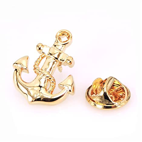 AGOUNOD Brosche Boat Anker Brosche Männer Anzug Brosche Revers Abzeichen Pin Herren Hochzeit Hemd Schmuckgeschenk