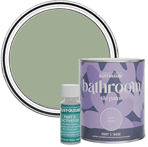 Rust-Oleum Green Water-Resistant Bathroom Tile Paint in Matt Finish - Bramwell 750ml