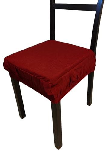 SalGiu Cuscini Sedia Cucina (6 pezzi) Con Fascia Elastico Imbottito e Sfoderabile 40x40 cm (Bordeaux)