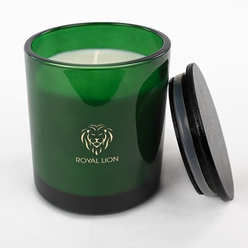 Duftkerze im Glas mit Holzdeckel - 75h Brenndauer - Aromatherapie - 300g Vegane Handgemachte Natürliche Sojawachs Kerze mit edlen Düften von Lavendel, Bergamotte und Vanille (RELAX)