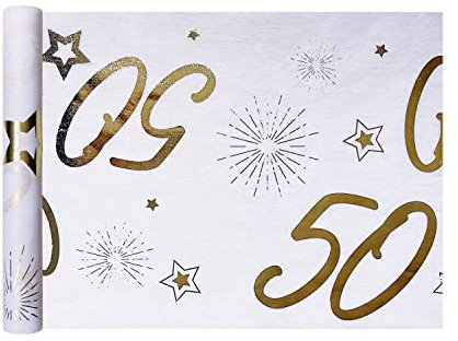 Oblique Unique® Tischläufer Tischband Tisch Läufer Gold glänzend Tischdeko für Geburtstag Jubiläum Goldene Hochzeit Party Deko (Tischläufer 50)