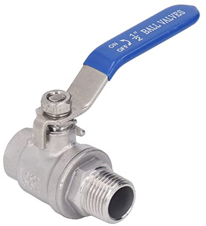 1/2-Zoll-NPT-Kugelhahn aus Edelstahl 1000WOG, 2 Dichtflächen, Blaue Isolierung, Geeignet für Wasser, Luft, Öl, Dampf, Weit Verbreitet in Gärten, Pumpen und Industrieanlagen