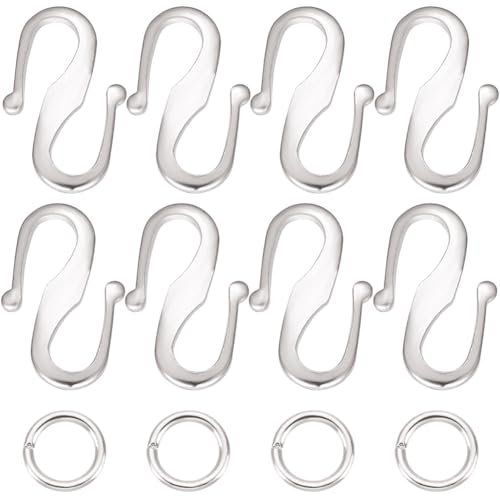 Beebeecraft 1 Box Mit 50 S Hakenverschlüssen Sterlingsilber Vergoldet Hakenring Kippverschlüsse Verbinder Mit 100 offenen Binderingen Drahtaufhänger Schmuckzubehör Für Die Herstellung von DIY