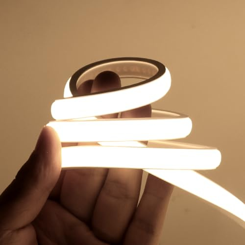 HEGEHE 230V COB LED Streifen, 288LEDs/m Superhell Hohe Dichte IP65 Wasserdicht Flex COB LED Leiste Lichtband Strip für DIY Innen-und Außenbeleuchtung Projekte (Naturweiß, 40M)