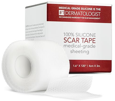 HealFast Arzt formulierte Silikon-Narbenblätter – fortschrittliches Crosspolymer-Silikon-Narbenband in medizinischer Qualität für Chirurgie, C-Abschnitt, Keloide und hypertrophe Narben – Silikonband