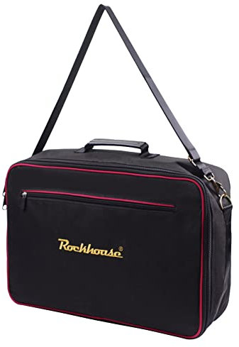 KOCAN Tasche für -Effektpedale,Gitarrenpedal,Tragetasche,Oxford-Stoff,tragbar,Handtasche mit Reißverschluss,Umhängetasche mit abnehmbarem Riemen (schwarz),Pedalboard-Gehäuse