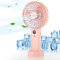 Primevolve Portable Handheld Fan with 5 Speed Settings, Desk Small Fan with Base and USB Rechargeable Battery, Mini Fan Perfect for Office, Home, Outdoor, Camping, and Travel Woman Girl- Pink