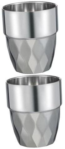 Alipis 2stücke Edelstahl Wasserbecher Rostfrei Anti-rutsch Multifunktionale Trinkbecher Für Zuhause Camping Und Outdoor Aktivitäten