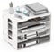 Lesfit Wooden Desk Organizer Tray, 5-tier Paper Tray, White