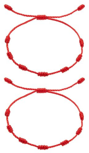 LAKJUOZ 2 Pezzi Bracciali Coppia Filo Rosso Del Destino Braccialetti Hamsa In Di Corda Di Distanza Di Corrispondenza Intrecciati Mano Regalo