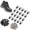 PH PandaHall 40 Sets Schuhe Ösen Haken Schwarz Metall Schnürsenkel Schnalle Schleife D-Ring mit Nieten Schuhe Schnürsenkel Sicherheitsschnalle für Klettern Wanderschuhe Bergsteigen Stiefel Gunmetal