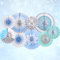 Easy Joy 9 Stück Weihnachtsdeko Schneeflocken Deko Blau Weiß Papierfächer Party Deko Schneeflocken Eiskönigin Party Winter Wonderland für Frozen Geburtstag Deko