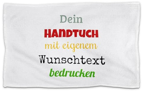 PR Print Royal Personalisiertes Gäste-Handtuch mit Name oder Text - Handtuch Bedrucken - Geschenke zum Einzug, Geburtstagsgeschenk, Muttertag, Vatertag | Fotohandtuch, 50 x 30 cm Querformat