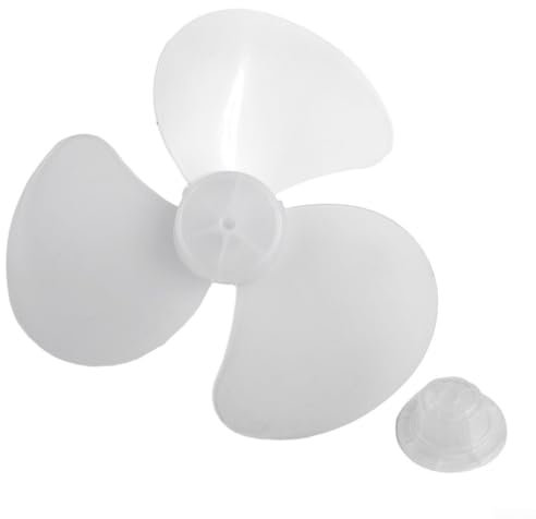 Ventola di ricambio in plastica a 3 foglie con copertura per dado, per uso domestico da 40,6 cm, accessorio per ventilatore elettrico (bianco)