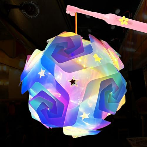 Kinderlaternen Windmühle, 2024 Neues Modell Laternen Bastelset, laterne halloween kinder, Laternenstab Kinder LED, Laterne für Halloween, Weihnachten, Geburtstag, Sankt Martin, Laternenumzug