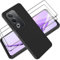 Custodia per OPPO A80 5G Cover, Vetro Temperato Pellicola Protettiva Case Custodia Matte Sottile in TPU Morbido, Cover Protezione Anti-Caduta- Nero