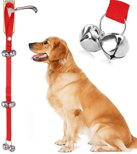 MINGZE Dog Doorbell Dog Bells Toilet Training Puppy, Internal Training Doorbell (Red)