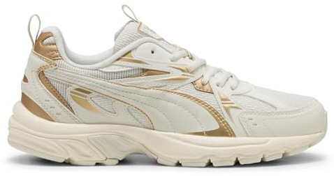 PUMA Damen Milenio Tech WMNS Dayinight Sneaker, Vapor Gray Gold, Warmweiß, 39 EU