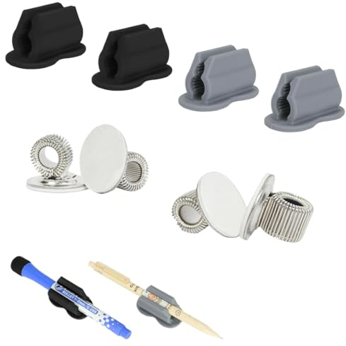 KOLZEMV 8 Stück stifthalter selbstklebend stifthalter selbstklebend, Silikon Pen Holder Clip Selbstklebend Stifthalter für Schreibtisch Kühlschrank Whiteboard Board Löschen Bulletin Board