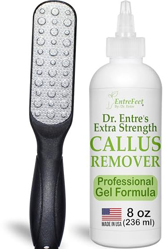 EntreFeet Hornhautentferner Gel & doppelseitige Fußfeile – Extra Stärke 227 ml Hornhautentferner für Füße, Fuß Hornhautentferner Pflege, Fuß Hornhautentferner Supplies