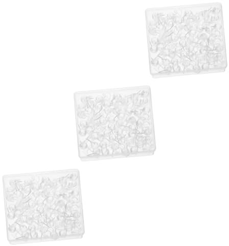 NUOBESTY 3sets Wall Thumb Tacks Heavy Duty Wall Hook Black Magnetic Hooks Heavy Duty Picture Hangers Hooks for Keys Push Pin for Bulletin Board Pinhooks Push Pin Wall Transparent 50pcs*3
