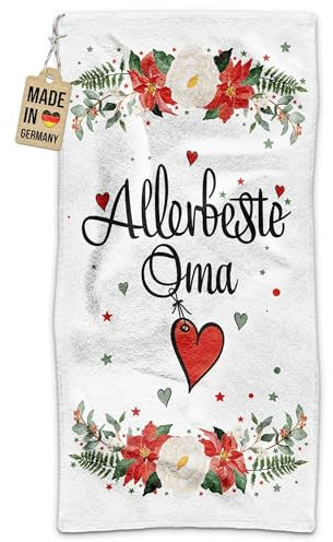 PR Print Royal Handtuch mit Spruch für die allerbeste Oma - Handtuch Bedrucken - Geschenk für Oma, Muttertag, Geburtstag - Fotohandtuch, 140 x 70 cm