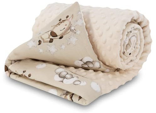 Babydecke Kuscheldecke Baby Decke Ganzjahresdecke mit Plüschstoff 75x100 cm - Kinderdecke Kinderwagen Blanket Babydecken Kinderwagendecke und Erstausstattung für Neugeborene und Kinder Oeko-Tex