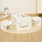 FUNLIO Montessori Höhenverstellbares kindertisch mit 2 stühlen für 1-3 Jährige, hochwertiger Massivholz Kinder Tisch Stuhl Set, zum Lesen/Essen/Spielen, einfach aufzubauen – Weiß