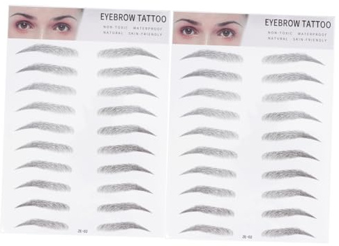 Gatuida 2 Stück 3d Künstliche Augenbrauen Aufkleber Schwarz Haarähnliche Augenbrauen Transfer Tool Für Männer Und Frauen Zum Schnellen Schminken